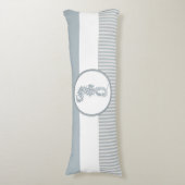 Seahorse Blue Classic Nautical Elegant Lichaamskussen (Voorkant Verticaal)
