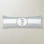 Seahorse Blue Classic Nautical Elegant Lichaamskussen (Voorkant)