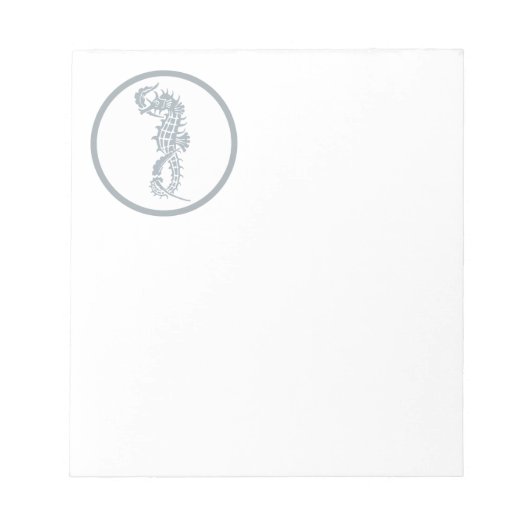 Seahorse Blue Classic Nautical Elegant Notitieblok (Voorkant)