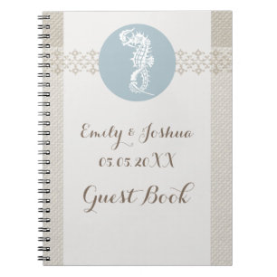 Seahorse Blue Classic Nautical Elegant Notitieboek