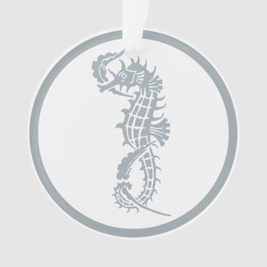 Seahorse Blue Classic Nautical Elegant Ornament (voorkant)