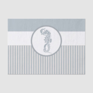 Seahorse Blue Classic Nautical Elegant Tissuepapier