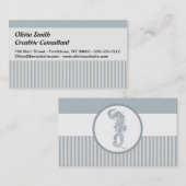 Seahorse Blue Classic Nautical Elegant Visitekaartje (Voorkant / Achterkant)