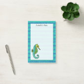 Seahorse Blue en Green Personalized 4 x 6 Post-it® Notes (Kantoor)