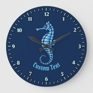 Seahorse Blue Grote Klok