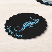 Seahorse Blue Kartonnen Onderzetters (Gekanteld)