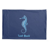 Seahorse Blue Kussensloop (Achterkant)