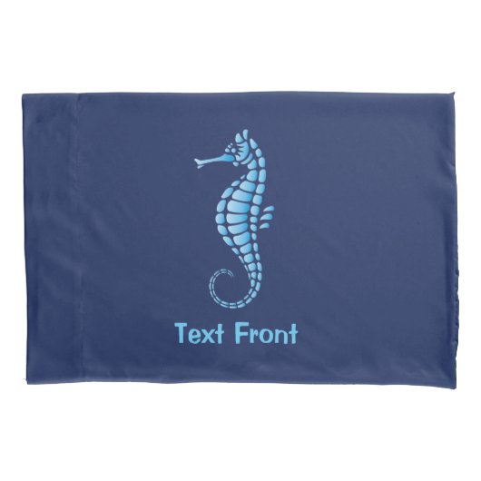 Seahorse Blue Kussensloop (Voorkant)