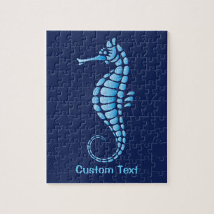 Seahorse Blue Legpuzzel