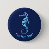 Seahorse Blue Ronde Button 5,7 Cm (Voorkant)