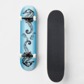 Seahorse Blue Skateboard (Voorkant)