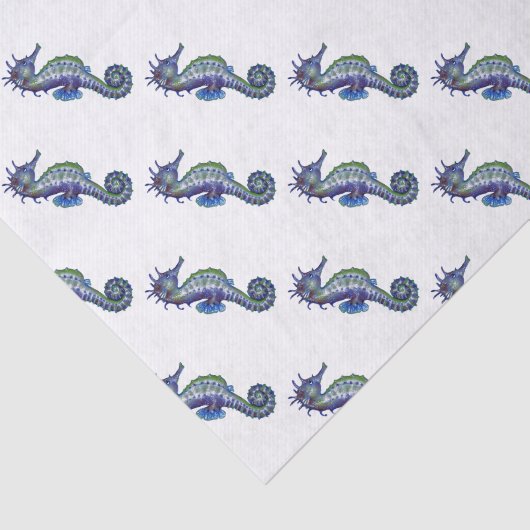 Seahorse Blue Tissuepapier (Detail)