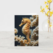 Seahorse Bonne Carte de voeux d'anniversaire (Fleur jaune)