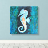 Seahorse canvas art afdruk (Insitu (Houten vloer))