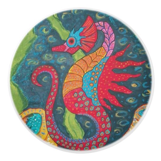 Seahorse Ceramic Pull Keramische Knop (Voorkant)
