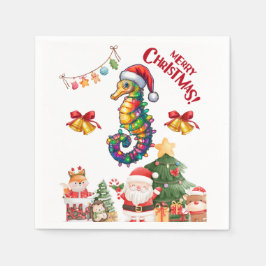 Seahorse Christmas Pet Xmas Servet
