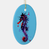 Seahorse Colorful Waterverf Keramisch Ornament (Rechts)