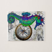 Seahorse Compass Collage Legpuzzel (Horizontaal)