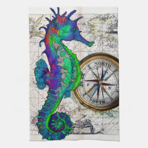 Seahorse Compass Theedoek