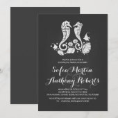 Seahorse couple plage répétition dîner invitation (Devant / Derrière)