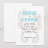 Seahorse Couple Summer Beach Weddenschap Kaart (Voorkant / Achterkant)