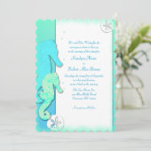 Seahorse Couple Wedding Parents Uitnodiging (Staand voorkant)