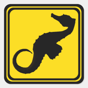 Seahorse Crossing! Vierkante Sticker