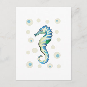 SEAHORSE EN BUBBELS BRIEFKAART