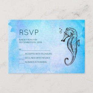 Seahorse en Seashell nautische bruiloft RSVP