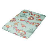 Seahorse en Seashell Pattern Blauwgroen Badmat (Gekanteld)