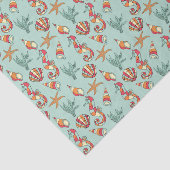 Seahorse en Seashell Pattern Tissuepapier (Detail)