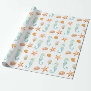 Seahorse en Starfish Cadeaupapier
