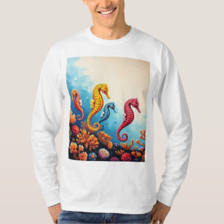 Seahorse Family Sweatshirt: Onderwater Elegantie T-shirt