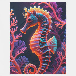 Seahorse Fleece Blanket Deken