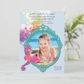 Seahorse Frame Photo Anniversaire Fête Invitation (Debout devant)