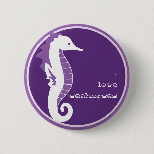 Seahorse Frolic Button - Paars