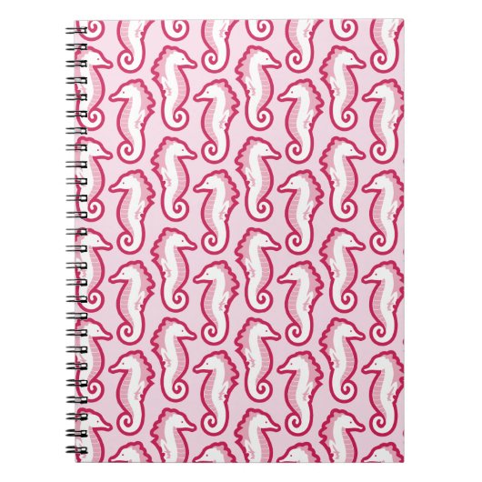 Seahorse Frolic notebook - Roze Notitieboek (Voorkant)