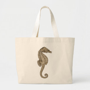Seahorse Illustratie Grote Tote Bag