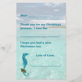Seahorse Kerstmis Kinder Writers Paper Hartelijk d Briefpapier (Voorkant)