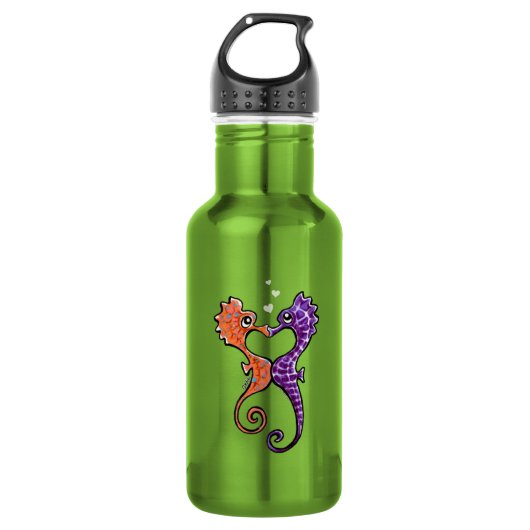 Seahorse Kiss Off-Leash Art™ Waterfles (Voorkant)