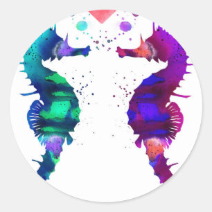 Seahorse, liefhebbende Seahorse Ronde Sticker