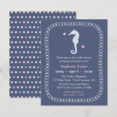 Seahorse Ocean Baby Shower Invitations (Devant / Derrière)