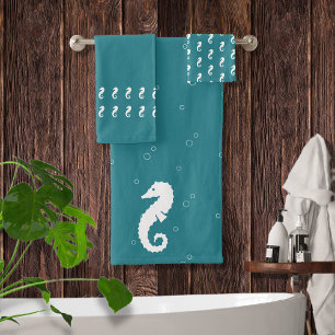 Seahorse Ocean bleu Turquoise et blanc