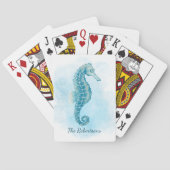 Seahorse Ocean Waterverf gepersonaliseerd Pokerkaarten (Achterkant)