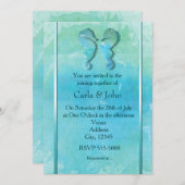 Seahorse Paar Waterverf Strand Bruiloft Uitnodigen Kaart (Voorkant / Achterkant)