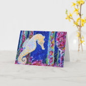 Seahorse Painting Kaart (Gele Bloem)