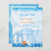 Seahorse Pair Beach Wedding Save the Date Aankondigingskaart (Voorkant / Achterkant)