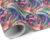 Seahorse Papier Cadeau Anniversaire, Filles (Coin rond)