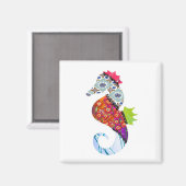 Seahorse Patchwork Pet Magnet Magneet (Voorkant / Achterkant)