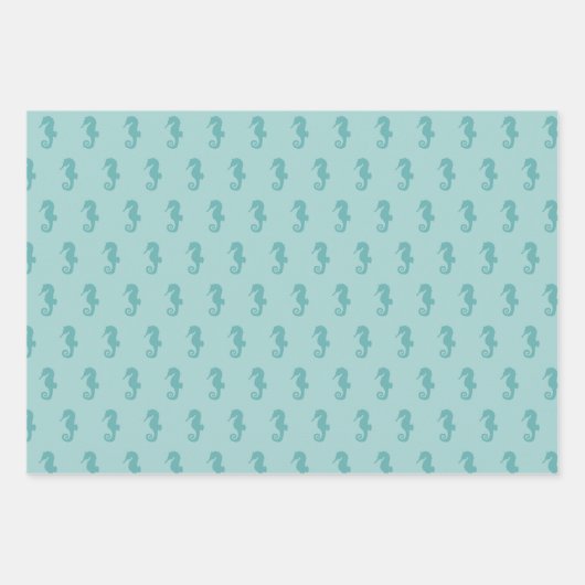 Seahorse Pattern Zee Groen inpakpapier vellen (Voorkant 2)